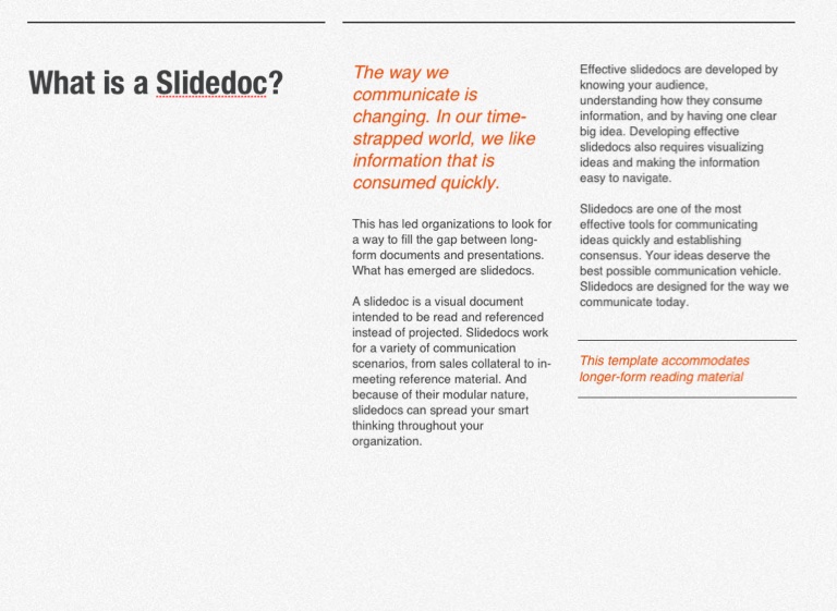 Sample Slidedoc Duarte SlideDoc Template #2 - Screen 2 on FlowVella - Presentation ...
