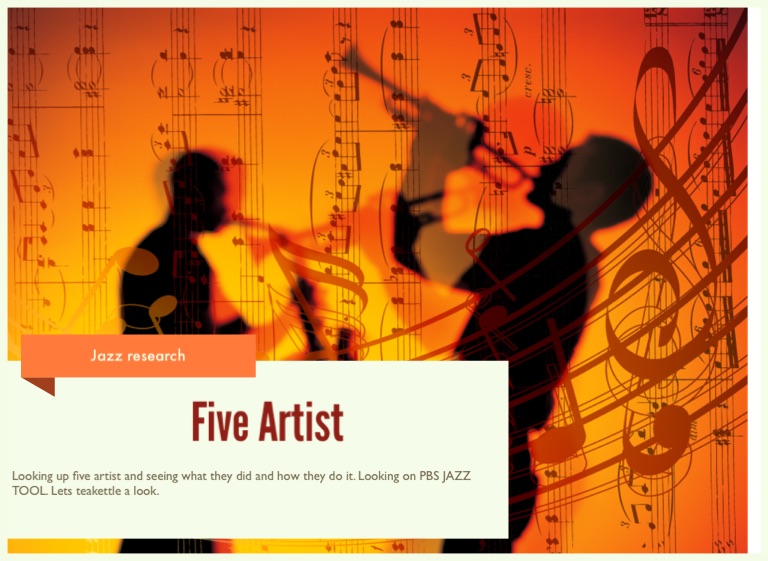 Five artist on FlowVella - Presentation Software for Mac iPad and iPhone